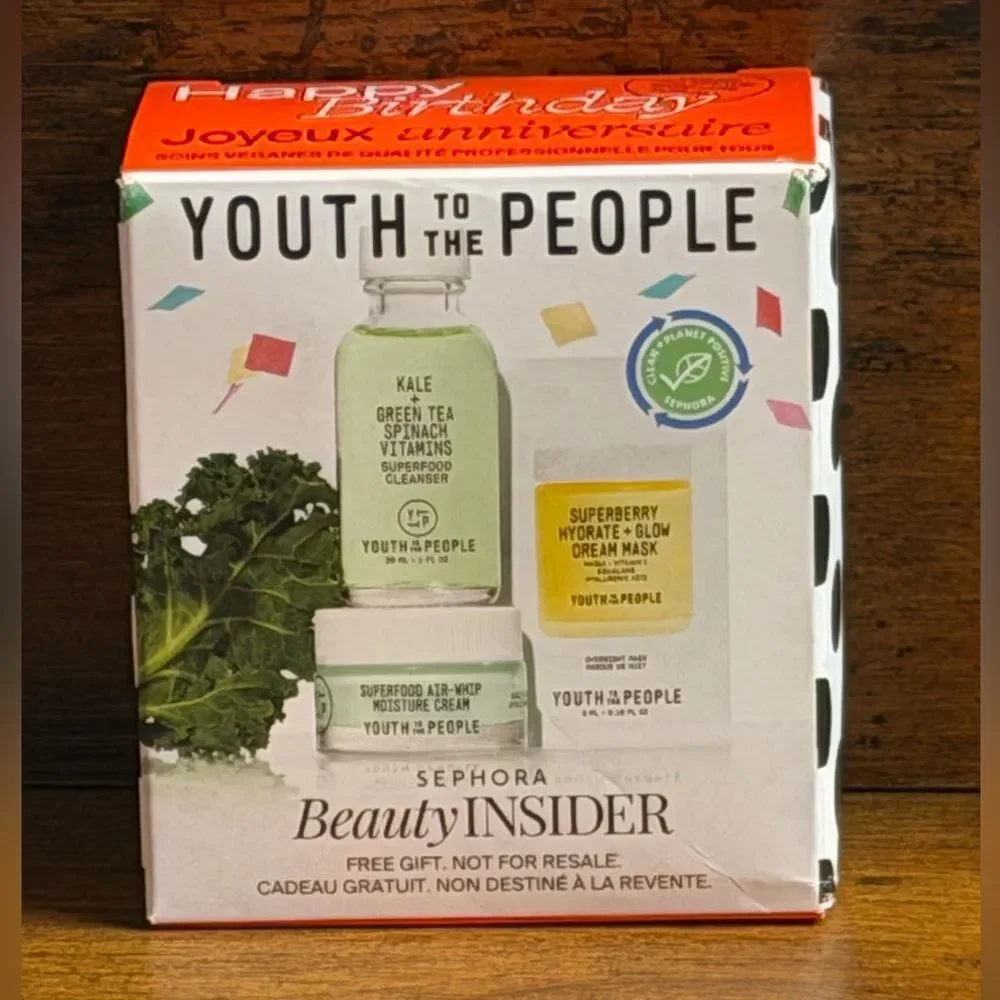 Youth To The People Skincare Set Superfood Cleanser + Air Whip Cream + Dream NEW